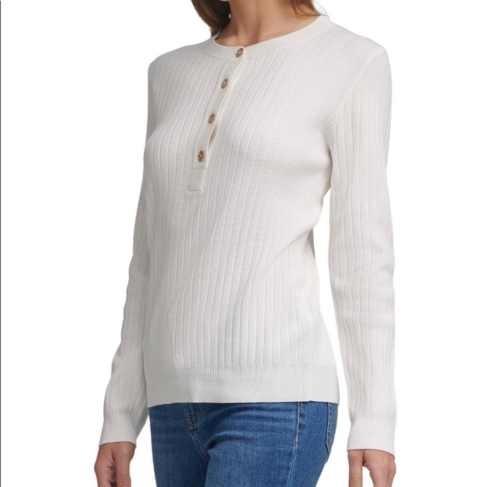 NWT Calvin Klein Ribbed Button-Up Henley